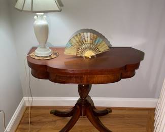 Imperial Mahogany Claw Foot Duncan Phyfe Style Game Table (36"W x 18"D/36"D x 29-1/2"H)