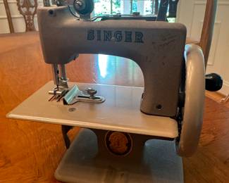 Vintage Miniature Singer Sewing Machine with Carrier