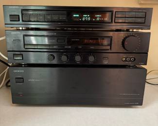 Onkyo T-4300 Quartz Synthesized FM Stereo AM Tuner & Onkyo P-3300 Infrared Wireless Remote Controlled Stereo Amplifier & Onkyo M-282 2 Channel Amplifier