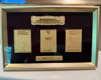 24K Gold Plated Commemorative1988 Seoul Korea Olympic Bars 07257 of 19880