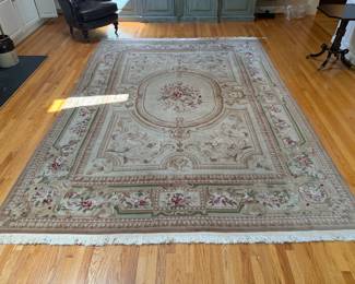 Hand-Woven Wool Beige Rug (138"L x 102"W)