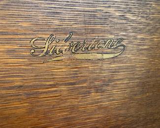 Antique Tiger Oak Silvertone Record Cabinet (37"W x 21-1/2"D x 35"H)