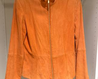 Women's Dana Buchman Petite Orange Suede Zipper Jacket Size 6