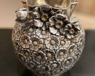 Coin Silver Floral Vase
