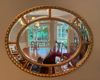 Oval Gilded Mirror (37"H x 45"W)