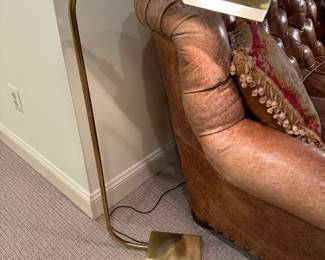Vintage Brass Weighted Base Floor Lamp (pr)