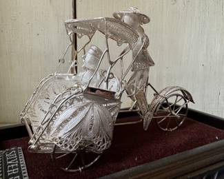 Sterling Silver Rickshaw Figurine