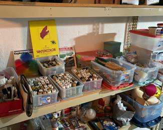 Artist supplies, paint, brushes, etc 