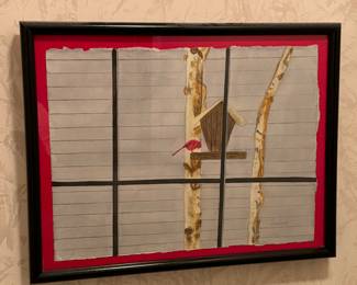 Art, window / bird scene 