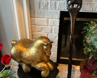 Hand carved African elephant walking stick