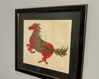 Japanese framed horse art