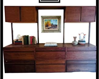 MCM teak wall shelving