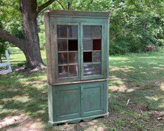 Primitive Corner Cupboard Cabinet