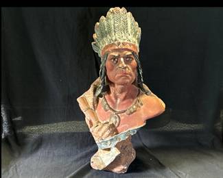 Plaster Indian Chief Bust