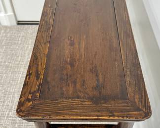 Asian Motif Small Console / Buffet Table with Shelf. Measures 43" x 13" x 33" H. Photo 2 of 4.