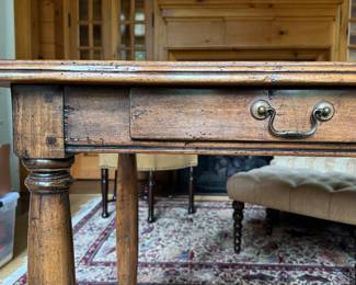 Baker Walnut Two-Drawer Writing Desk. Measures 54" W x 28" D. Photo 2 of 3.