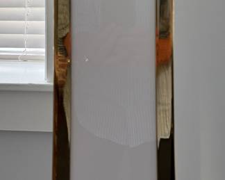 "Madrid" Floor Lamp in White Acrylic and Polished Brass Finish. Measures 63" H x 5" W. Photo 2 of 2.
