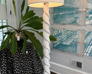 Reclaimed Turned Wood Floor Lamp.