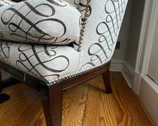 Modern Wing Back Chair with Nailhead Trim. Photo 4 of 4.