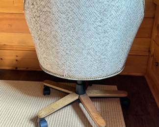 "Madison" Executive Chair Upholstered in Joseph Noble's Grotesque Glossy Faux Snakeskin Upholstery and Finished with Nailhead Trim. Measures 32.5" W x 27.5" D x 38.5" H. Photo 3 of 4.