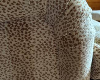 Leopard Print Upholstered Club Chair with Nailhead Trim. Measures 35" W x 40" D. Photo 4 of 4.