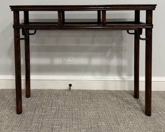 Asian Motif Small Console / Buffet Table with Shelf. Measures 43" x 13" x 33" H. Photo1 of 4.