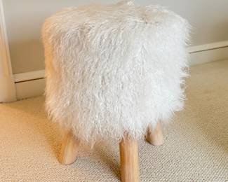 Stiletto Wool Upholstered Three Leg Footrest / Stool. Measures 14" D x 20" H. Photo 1 of 2.