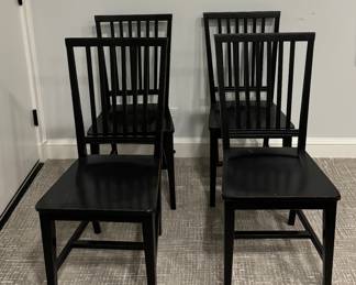 Set of 4 Ebonizned Wood Side Chairs. Photo 1 of 3.