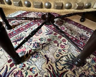 Suede Upholstered Armchair with Nailhead Trim. Photo 5 of 5.