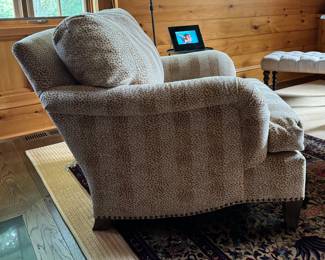 Leopard Print Upholstered Club Chair with Nailhead Trim. Measures 35" W x 40" D. Photo 2 of 4.