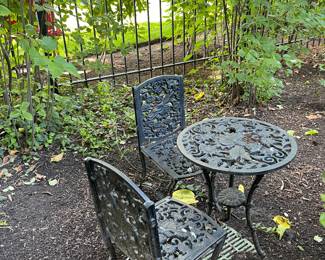 Child's Wrought Iron Patio Set.
