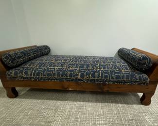 Scroll Arm Wood Frame Bench (Or Child's Day Bed). Measures 68" W x 24" D x with 17" H Seat Height. Photo 1 of 4.