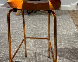 Set of 4 "Mira" Copper Bar Stools. Each Measures 19" W x 18" D x 42" H. Photo 1 of 3.