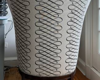 Modern Wing Back Chair with Nailhead Trim. Photo 3 of 4.