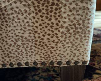 Leopard Print Upholstered Club Chair with Nailhead Trim. Measures 35" W x 40" D. Photo 4 of 4.