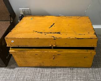 Vintage Mustard Yellow Trunk.
