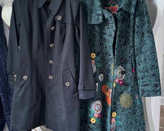 Pendleton Navy Trench Size Small. Wool Patchwork Coat. Size Small.