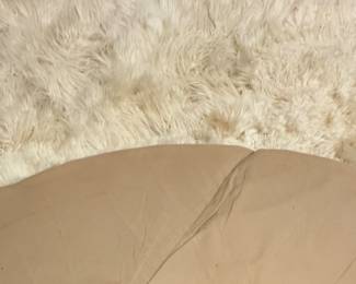 Plush Longhair Sheep Fur Rug with Liner. Measures 74" D. Photo 2 of 2.