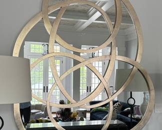 "Rosco" Abstract Mirror in Italian Silver Finish. Measures 70" W x 87" H. Photo 2 of 4.