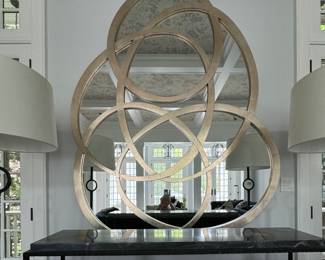 "Rosco" Abstract Mirror in Italian Silver Finish. Measures 70" W x 87" H. Photo 1 of 4.