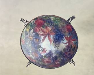 Ulla Darni Ltd. One-Of-A-Kind, Hand-Forged Metal Floral Motif Chandelier. Measures 44" W. Photo 2 of 3.