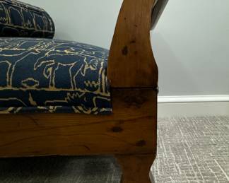 Scroll Arm Wood Frame Bench (Or Child's Day Bed). Measures 68" W x 24" D x with 17" H Seat Height. Photo 4 of 4.