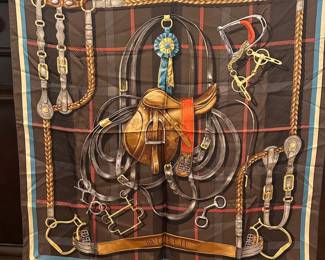 T58 - $20 Worth Brand 36" square silk scarf. 