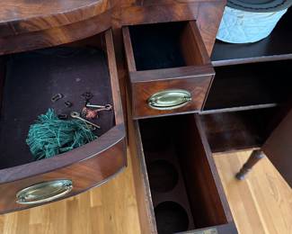 T5 - $595. Antique Federal Style Side Board. Measures 26" deep x 75" long x 50.5" tall.