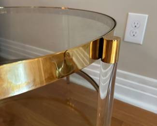 T62 - $375. Uttermost Brand "Kellen" Coffee Table. Measures 32" round x 17" tall. 