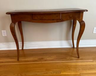 T20 - $225. Console Table with Inlay design. Measures 18.5" deep x 47" wide x 32" tall. 