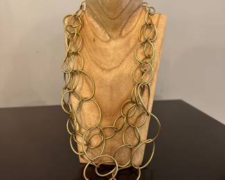 T210 - $1450. Milor 14kt Gold Necklace. 28 grams. 