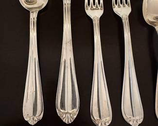 T1 -  $4500. Eugenio Stancampiano brand. Palermo Italy. Service for *12* (Weighs 4088 grams + Knives)