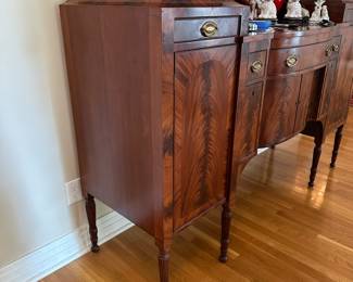 T5 - $595. Antique Federal Style Side Board. Measures 26" deep x 75" long x 50.5" tall.