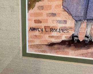 T187 - $40. Nancy Rogers Watercolor Painting. Measures 14.5" x 17.5". 